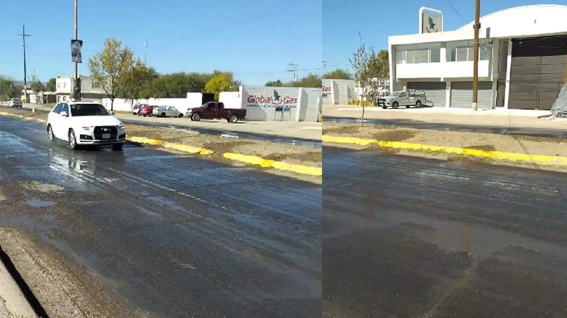 Denuncian desperdicio de agua en carretera al Pueblito ante fallas en aspersores